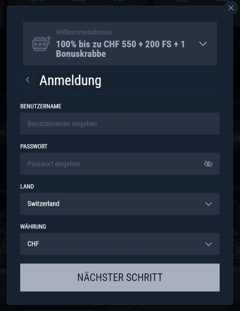 Erforderliche Informationen